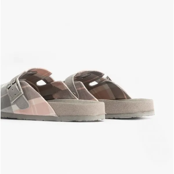 Barbour AINSLEY Womens Mule Slippers Pink/Grey Tartan