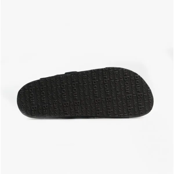 Barbour EDDIE Mens Suede Mule Slippers Black