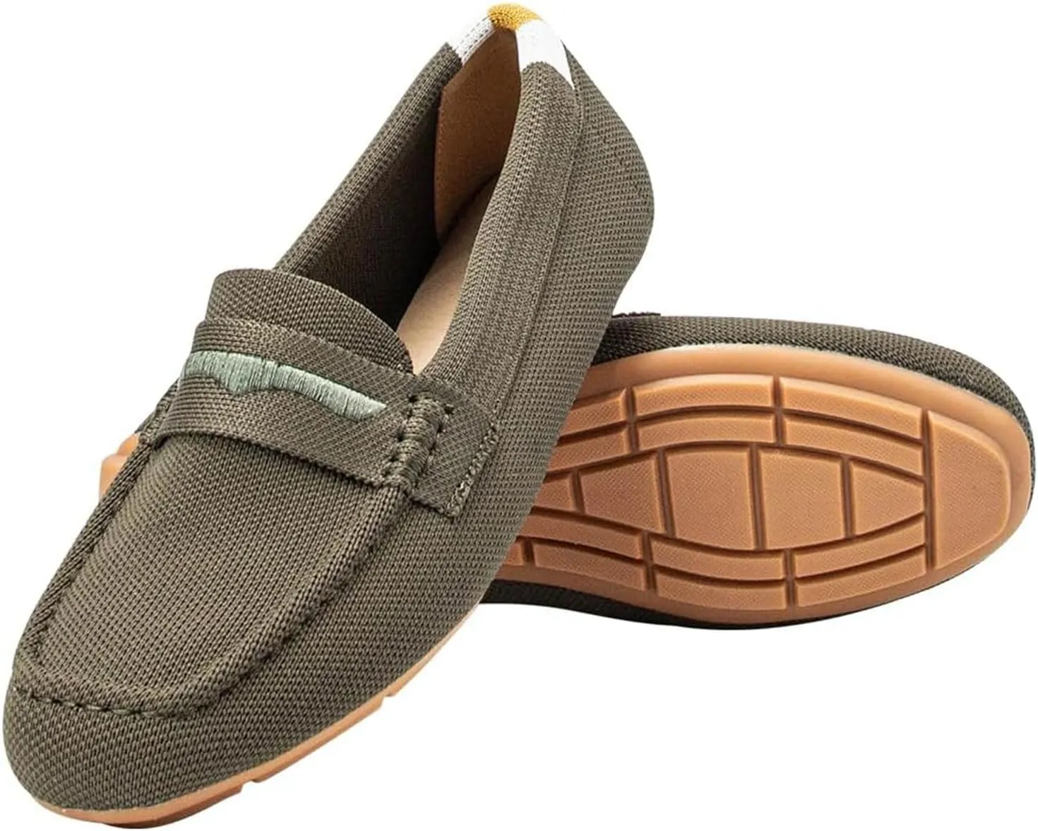 Bealin Womens Knit Driving Loafers Slip On Flat Boat Shoes Penny Breathable Moccasins Knit Loafers Shoes