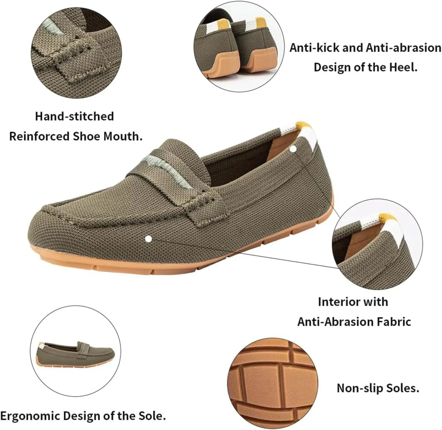 Bealin Womens Knit Driving Loafers Slip On Flat Boat Shoes Penny Breathable Moccasins Knit Loafers Shoes
