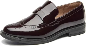BEAU TODAY Flat Loafers for Women, Women’s Leather Penny Loafers, Slip-on Flats for Women, Comfortable Dressy Business Casual Office Non-Slip Round Toe Loafers