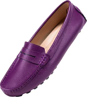 BEAUSEEN Women's Genuine Leather Penny Loafers Classic Driving Moccasins Casual Slip On Comfort Women Loafer Shoes