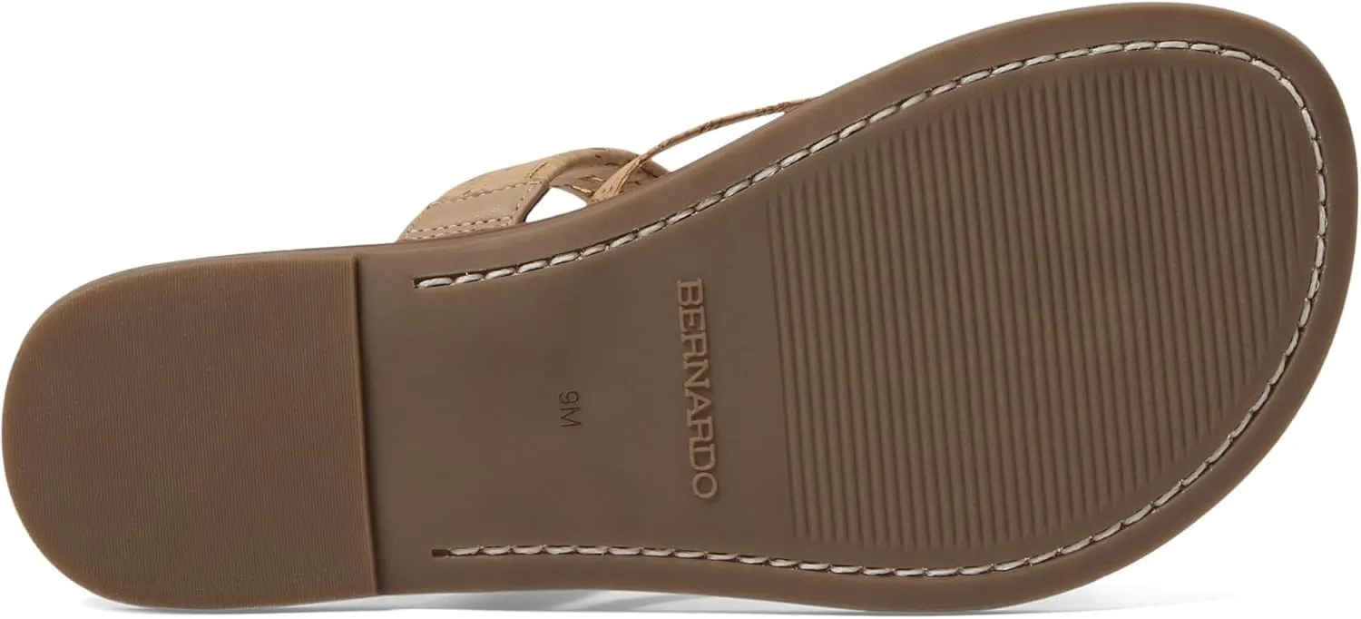 Bernardo Leia - Flats for Women - Leather Upper - Lightly Padded Insole - Open Toe - Man-Made Outsole