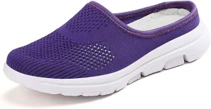 BIFINI Womens Backless Sneakers Mesh Slip-on Mule Shoes Breathable Slippers