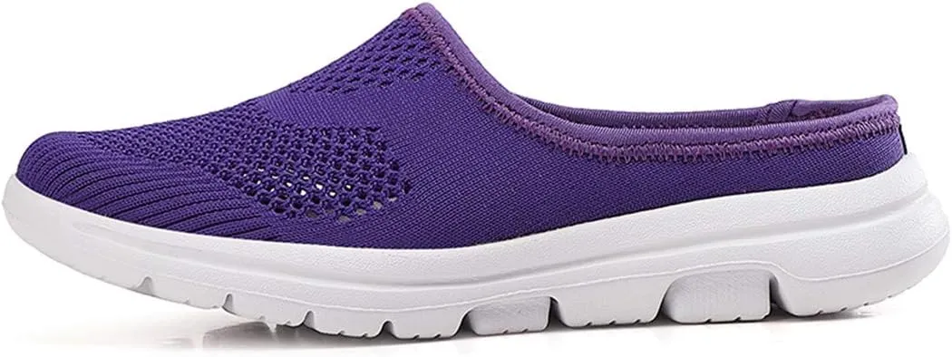 BIFINI Womens Backless Sneakers Mesh Slip-on Mule Shoes Breathable Slippers
