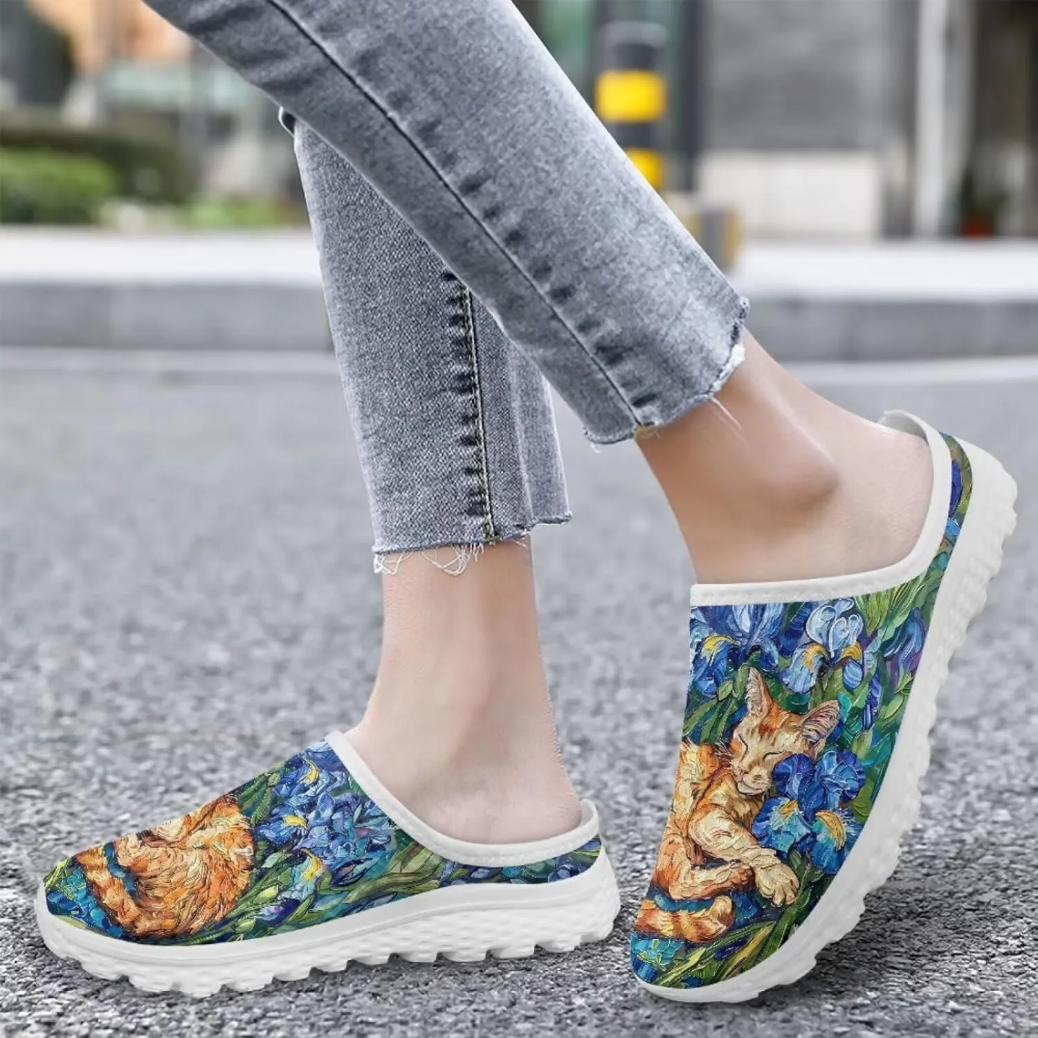 Binienty Clogs for Women Slip on Mesh Mule Shoes Arch Support Garden Clogs with EVA Sole