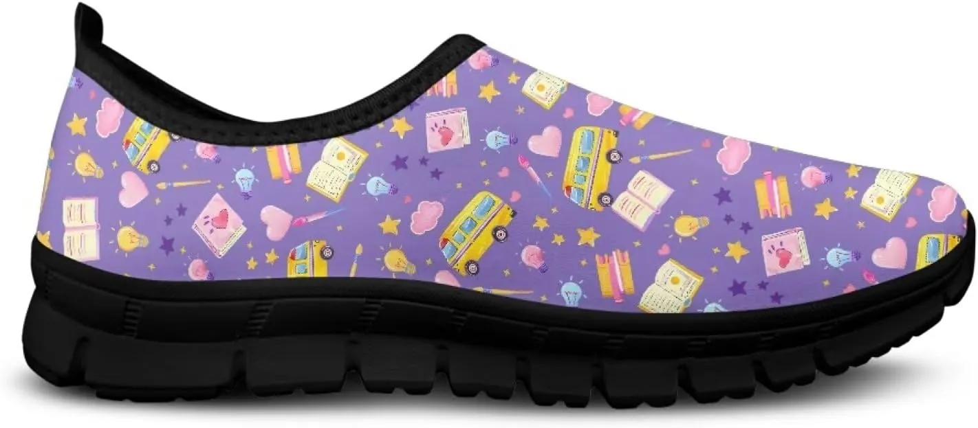 Binienty Vintage Art Loafers Women Low Cut Casual Shoes Slip On Walking Sneakers Pull-On Loafer Flats