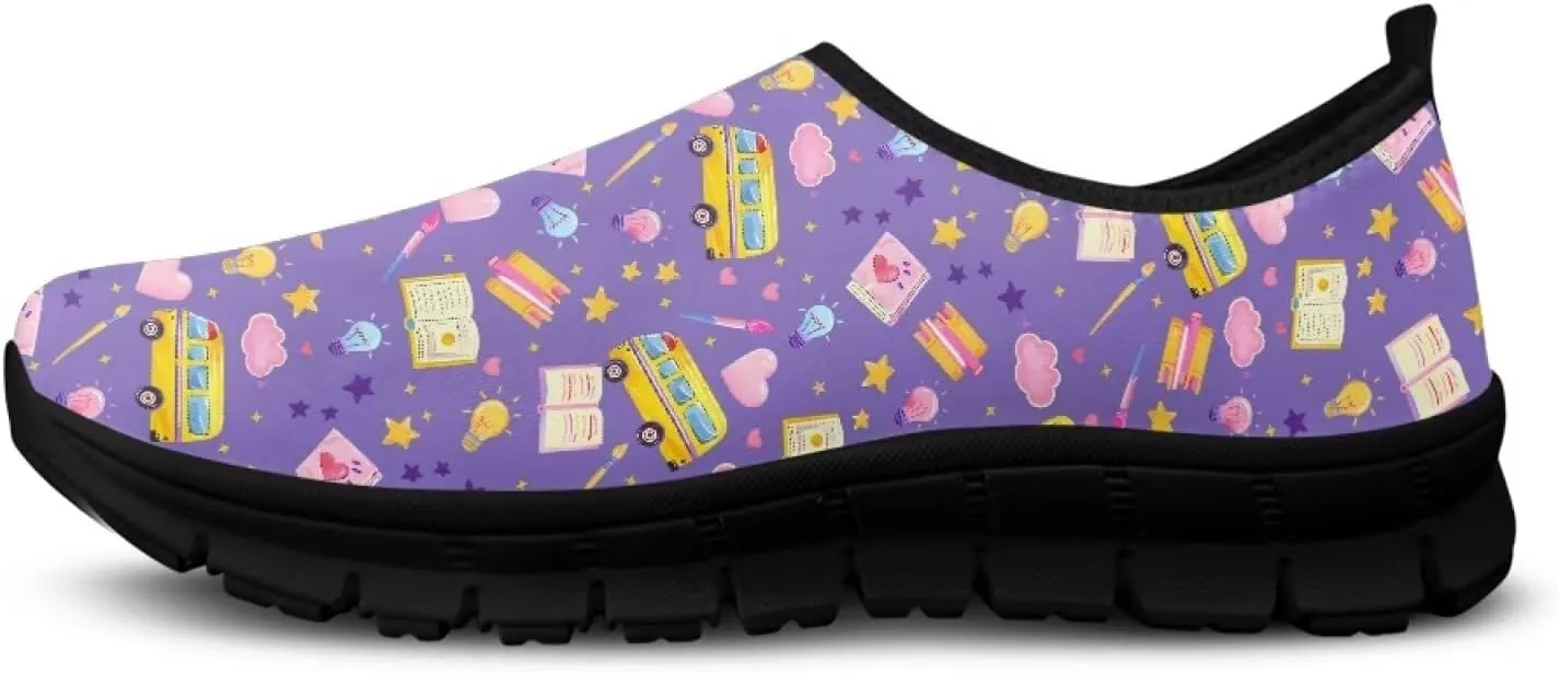Binienty Vintage Art Loafers Women Low Cut Casual Shoes Slip On Walking Sneakers Pull-On Loafer Flats