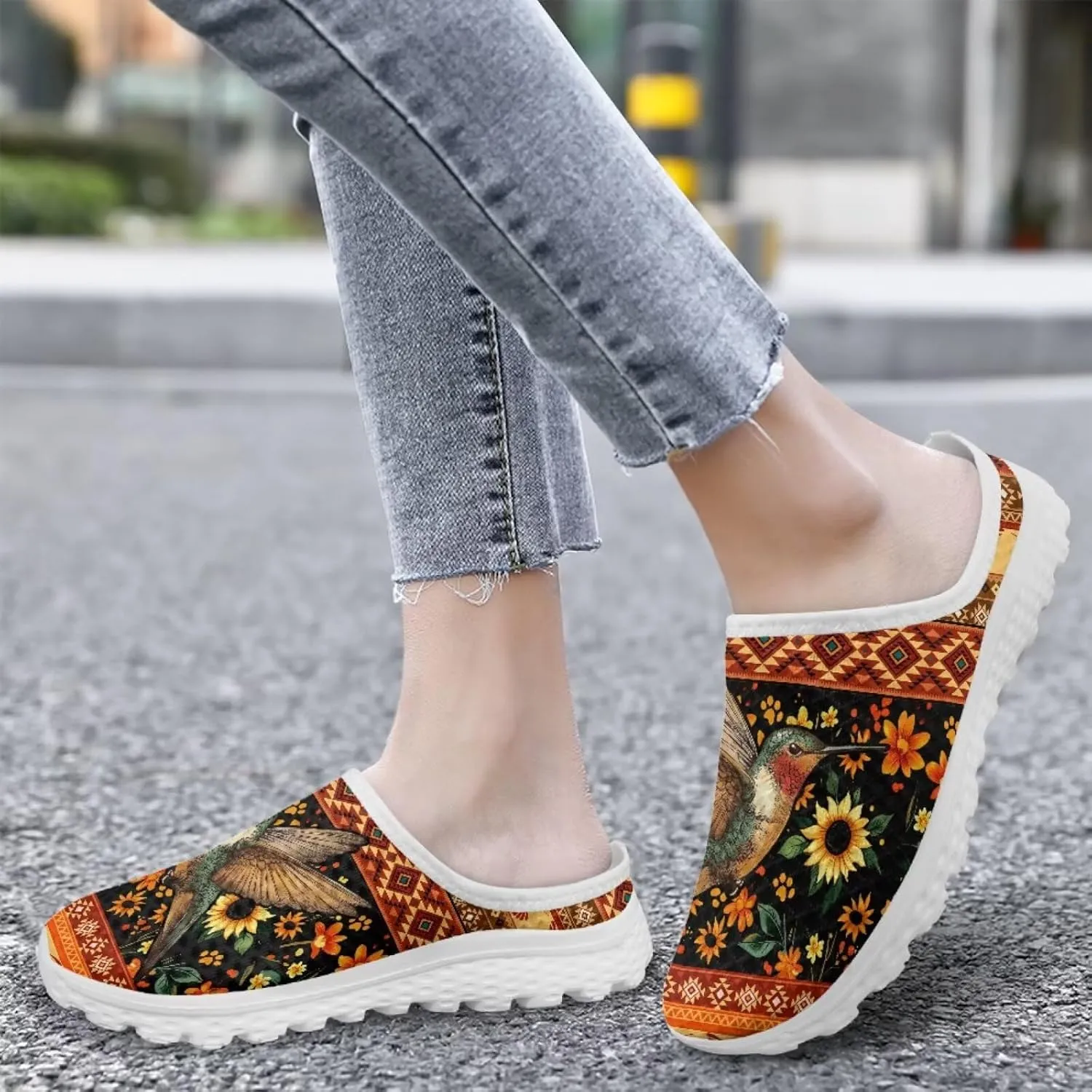 Binienty Womens Mule Shoes Slip on Mesh Garden Clogs Fashion Four Seasons Walking Shoe Outdoor Footwear