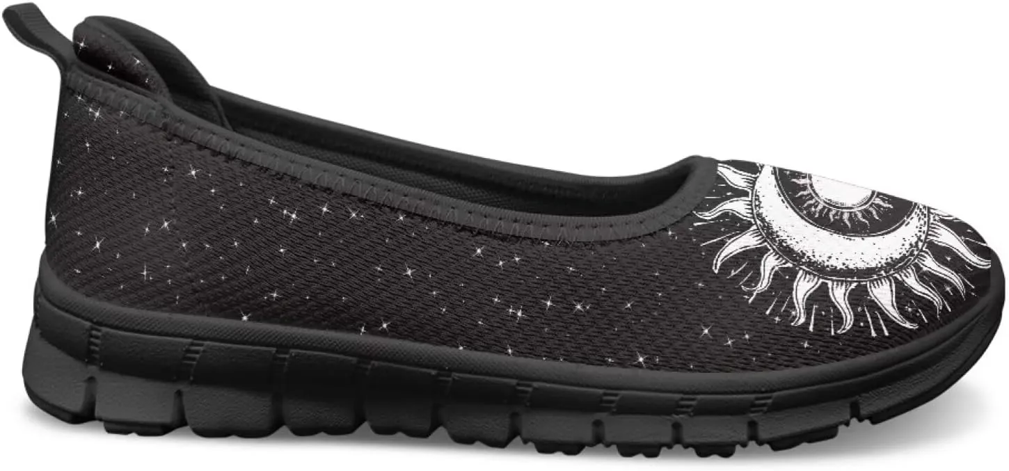Binienty Women's Slip on Sneaker Shoe Fashion Ballet Loafer Flats Stretch Knit Upper Arch Support Nurse Teacher Shoes