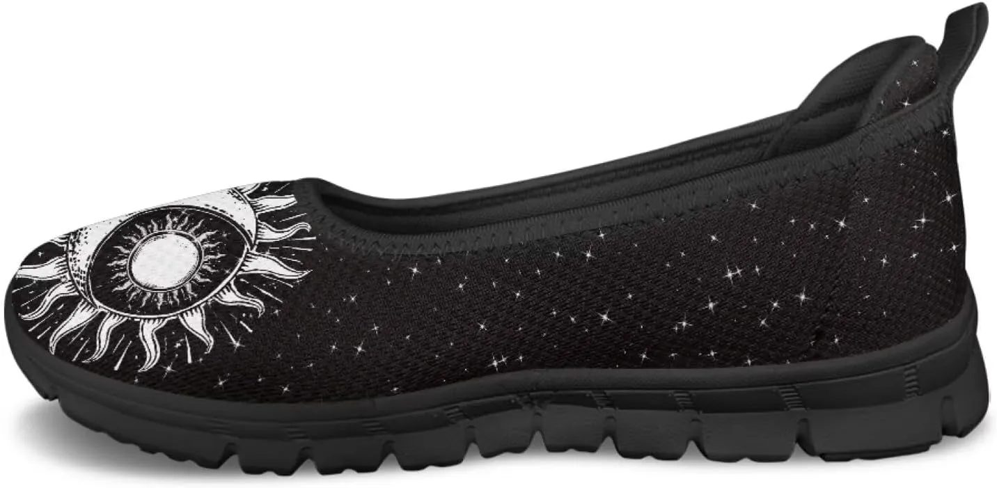 Binienty Women's Slip on Sneaker Shoe Fashion Ballet Loafer Flats Stretch Knit Upper Arch Support Nurse Teacher Shoes