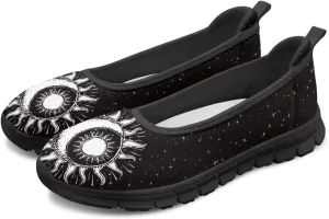 Binienty Women's Slip on Sneaker Shoe Fashion Ballet Loafer Flats Stretch Knit Upper Arch Support Nurse Teacher Shoes