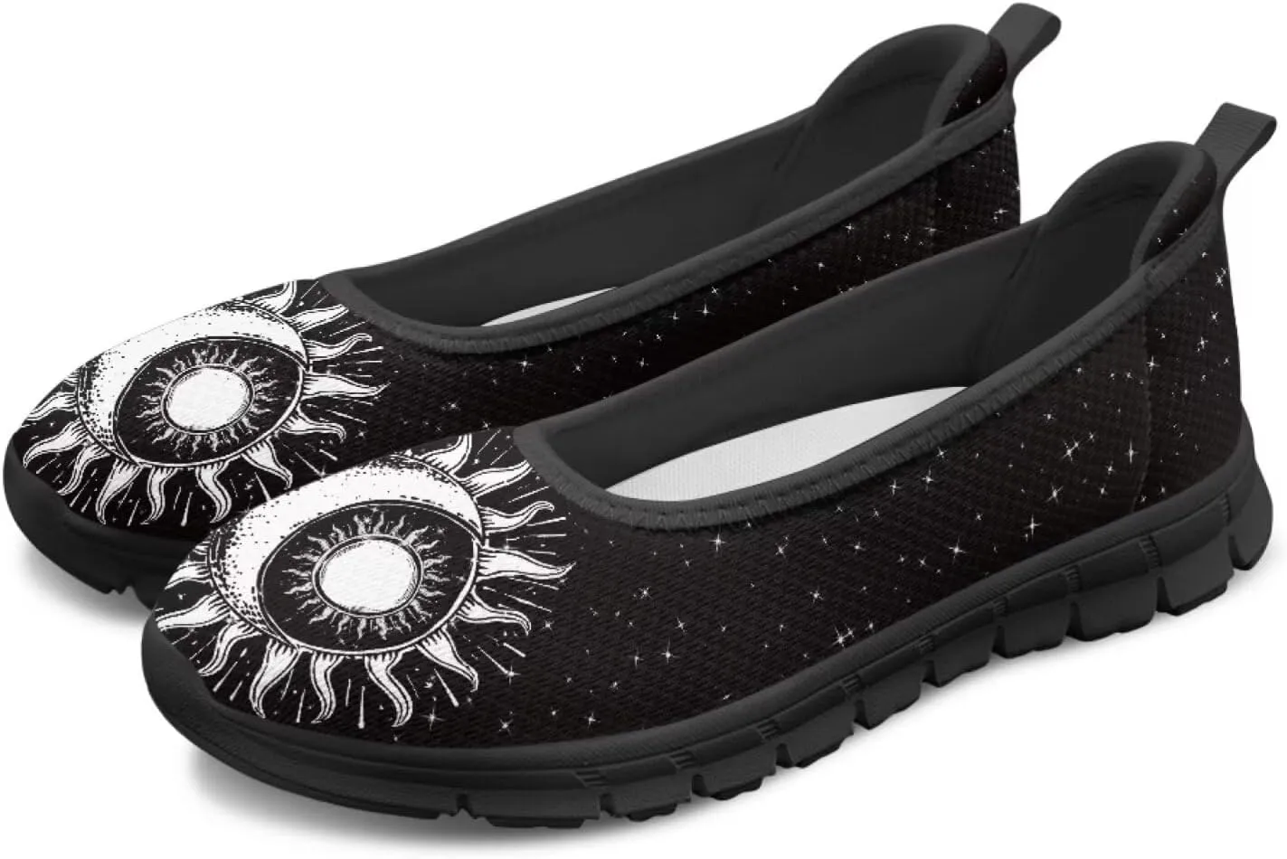 Binienty Women's Slip on Sneaker Shoe Fashion Ballet Loafer Flats Stretch Knit Upper Arch Support Nurse Teacher Shoes