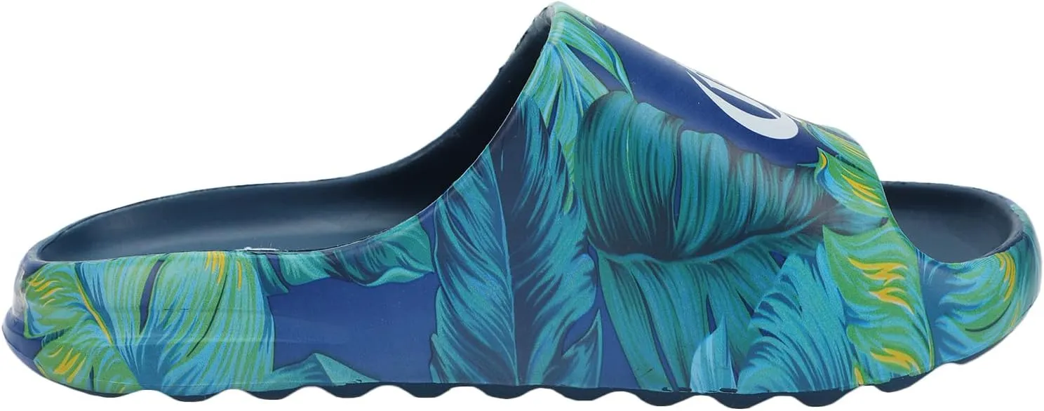 Bioworld Corona Palm Leaf Logos Men's Blue Single Molded Slide Sandals
