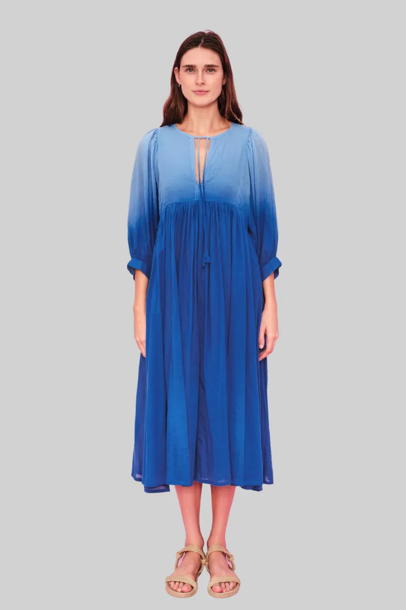 Blouson Sleeve Midi Dress