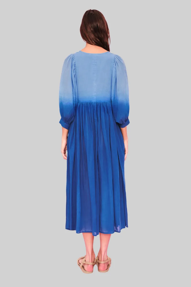 Blouson Sleeve Midi Dress
