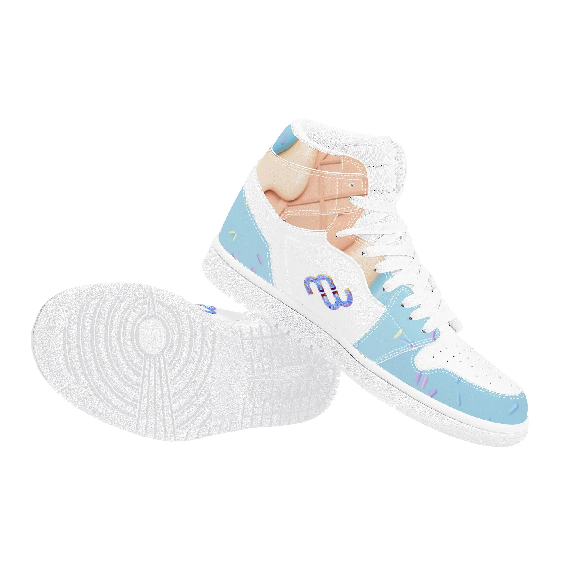 blue D17 Top-tier options Bushae Synthetic Cream Sneaker Top Leather High Money Trustworthy Ice