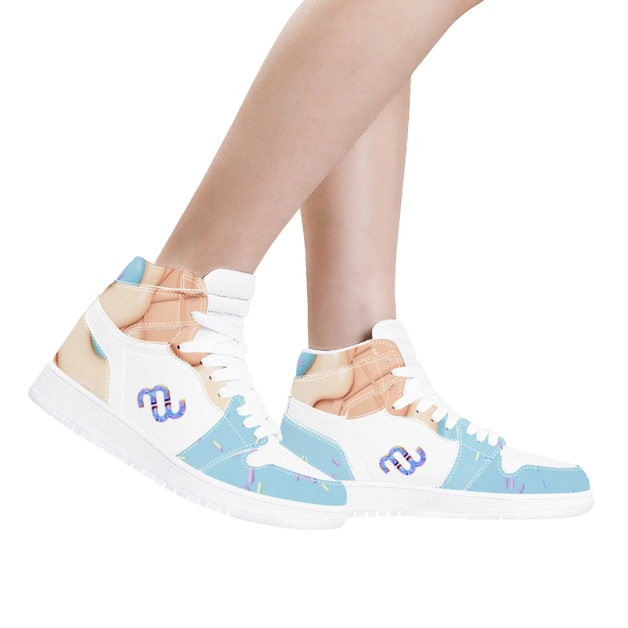 blue D17 Top-tier options Bushae Synthetic Cream Sneaker Top Leather High Money Trustworthy Ice