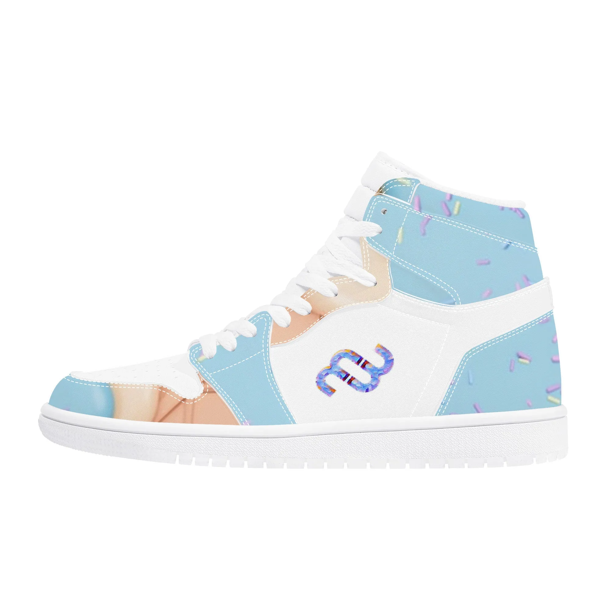 blue D17 Top-tier options Bushae Synthetic Cream Sneaker Top Leather High Money Trustworthy Ice