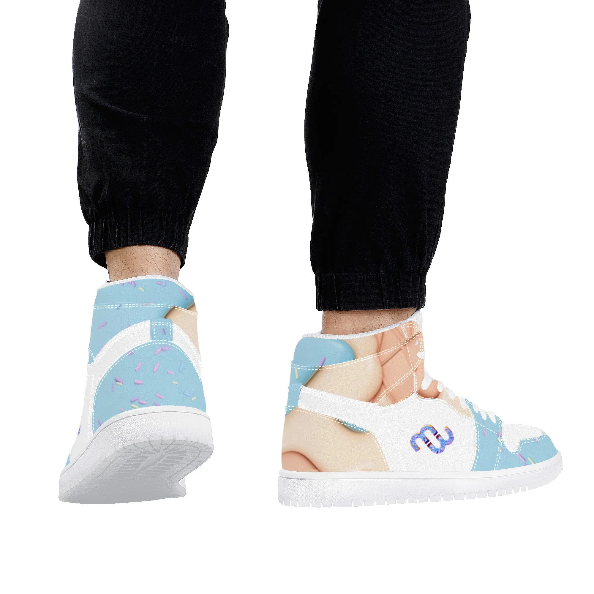 blue D17 Top-tier options Bushae Synthetic Cream Sneaker Top Leather High Money Trustworthy Ice