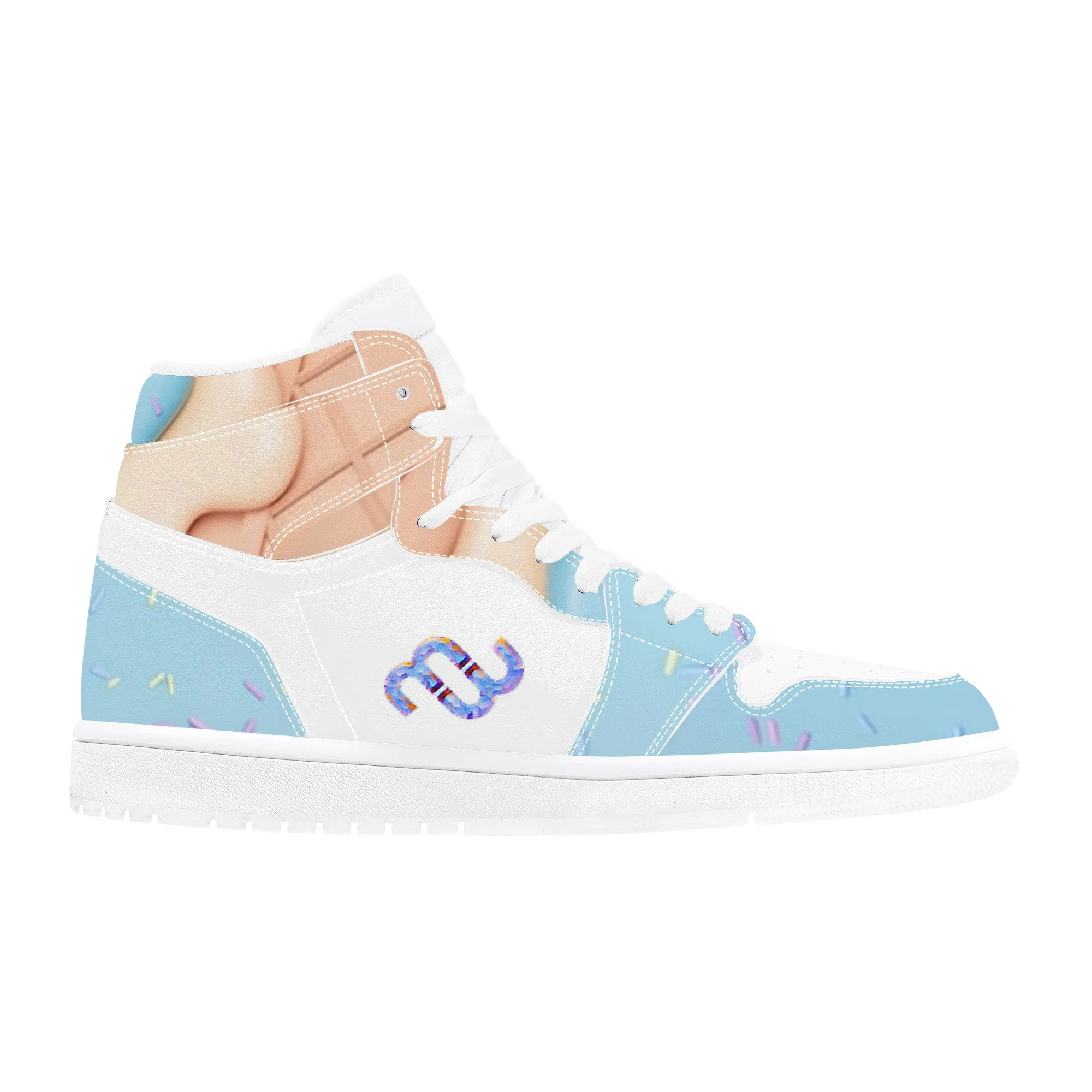 blue D17 Top-tier options Bushae Synthetic Cream Sneaker Top Leather High Money Trustworthy Ice