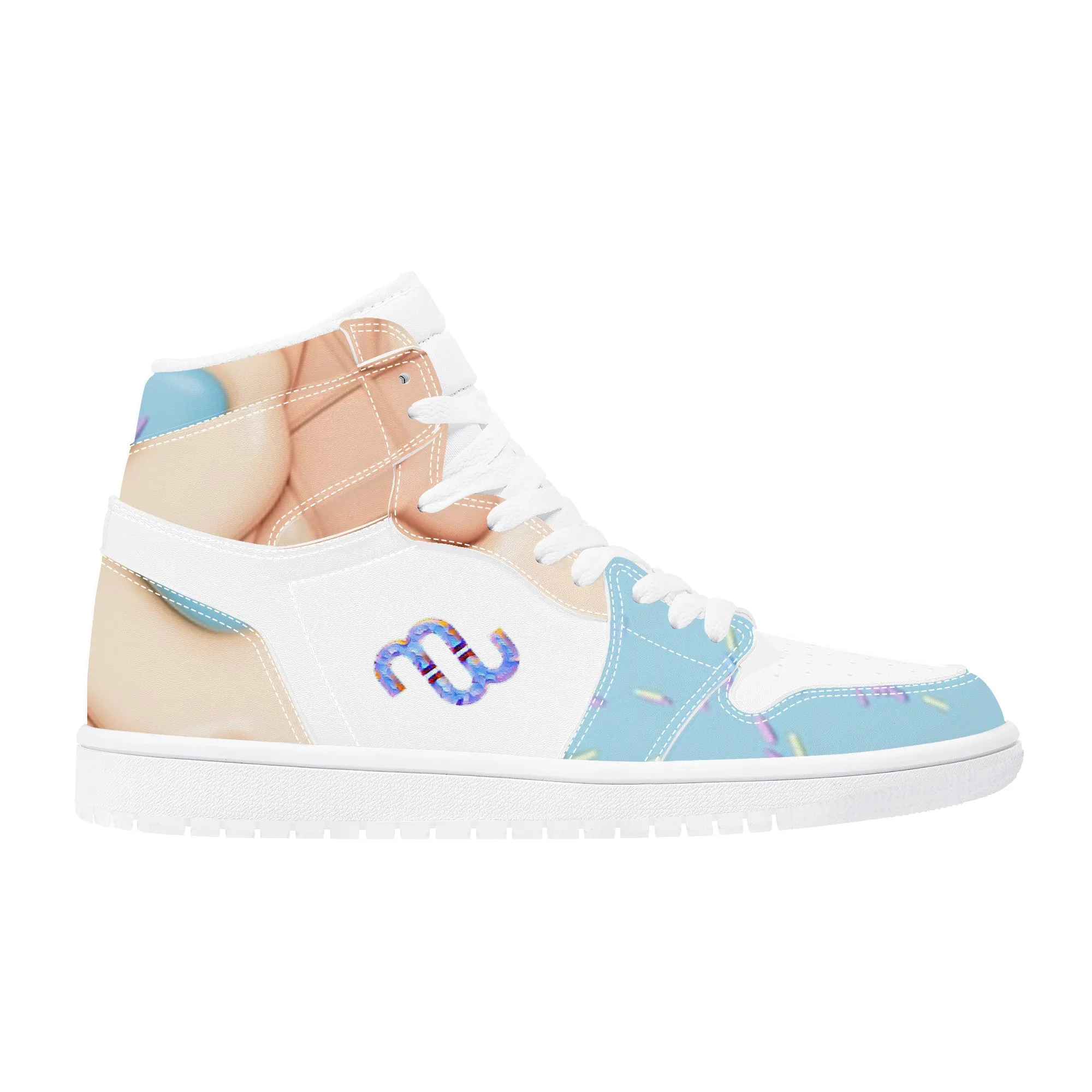 blue D17 Top-tier options Bushae Synthetic Cream Sneaker Top Leather High Money Trustworthy Ice