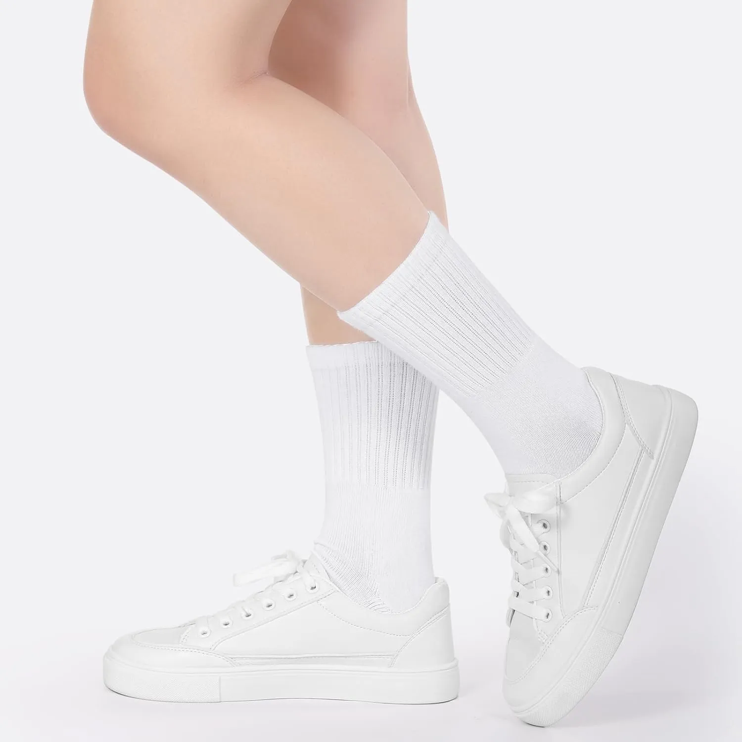 BOOPH Kids Boys Girls Athletic Crew Socks Performance Cushioned Thick Cotton Socks for 5-14 Years 6 Pairs