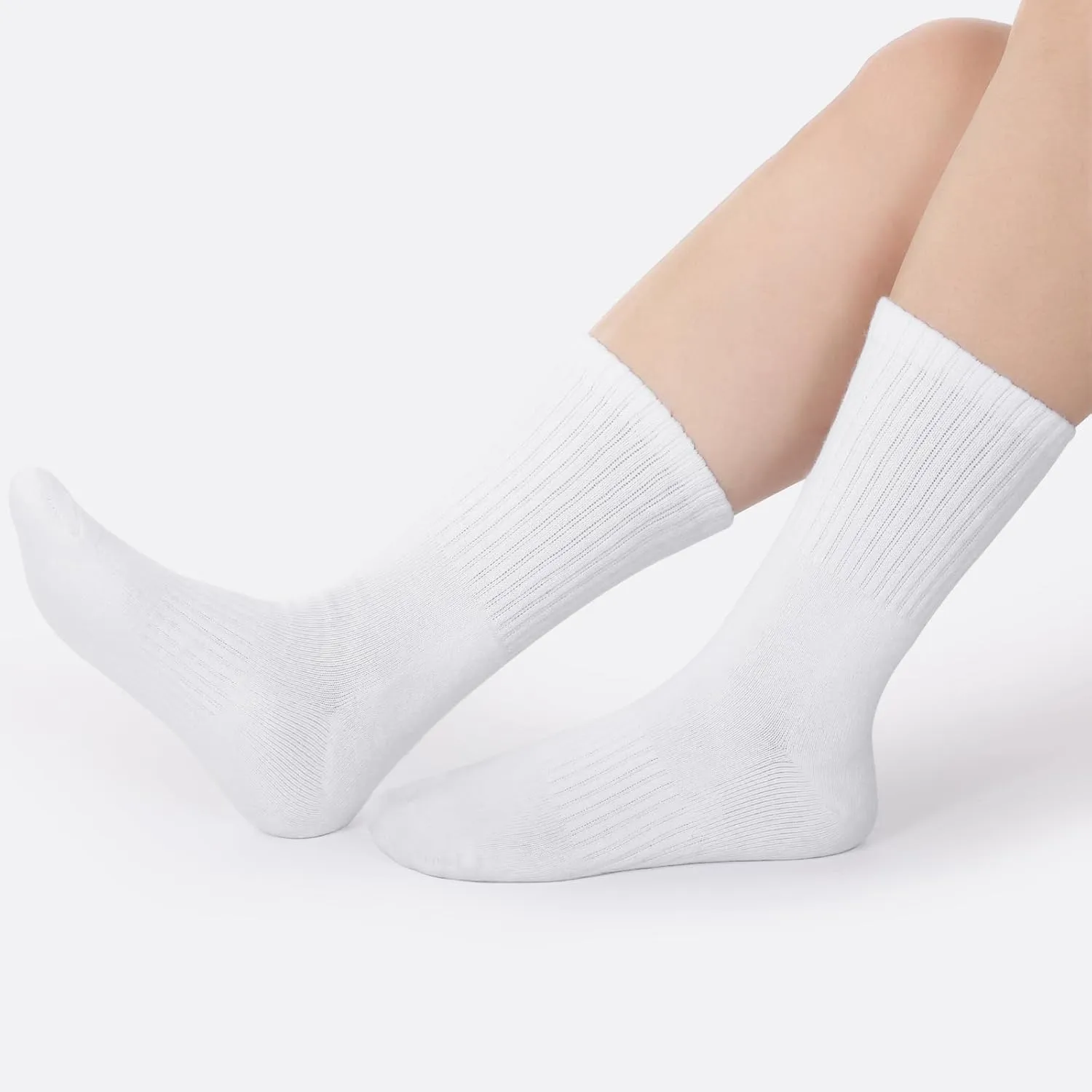 BOOPH Kids Boys Girls Athletic Crew Socks Performance Cushioned Thick Cotton Socks for 5-14 Years 6 Pairs