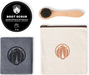 Boot Scrub Kit - Deep Cleans Leather Boots with Powerful Scrubbing Formula - Kit Includes Boot-Scrub, Horsehair Brush, and Microfiber Cloth - Removes Caked-on Dirt and Grime - Made in USA