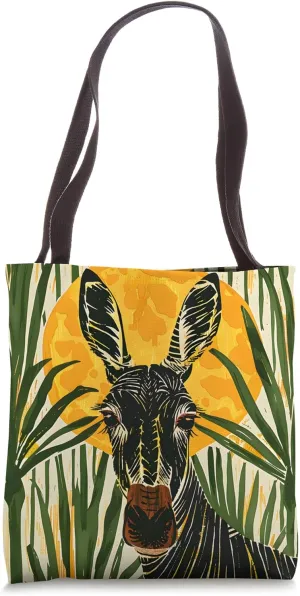 Botanical Moon Cute Mule Tote Bag