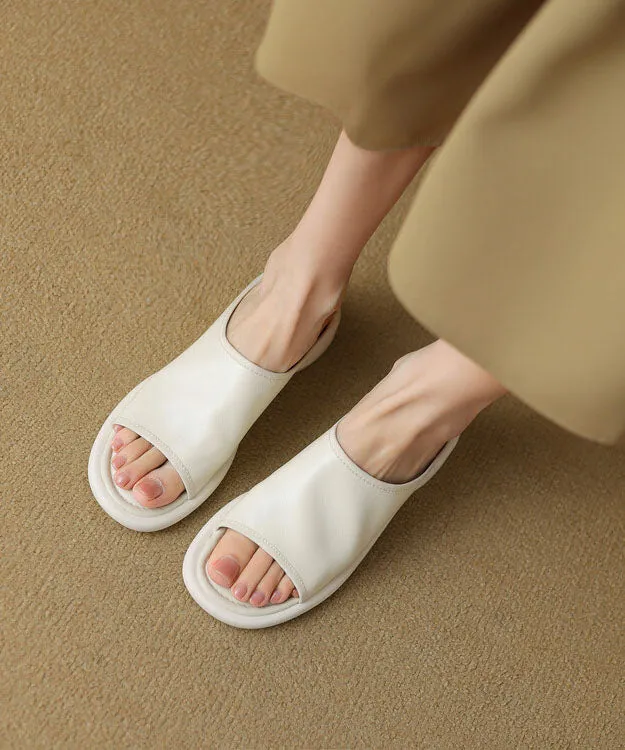 Boutique Pink Sheepskin Comfy Slide Sandals Peep Toe