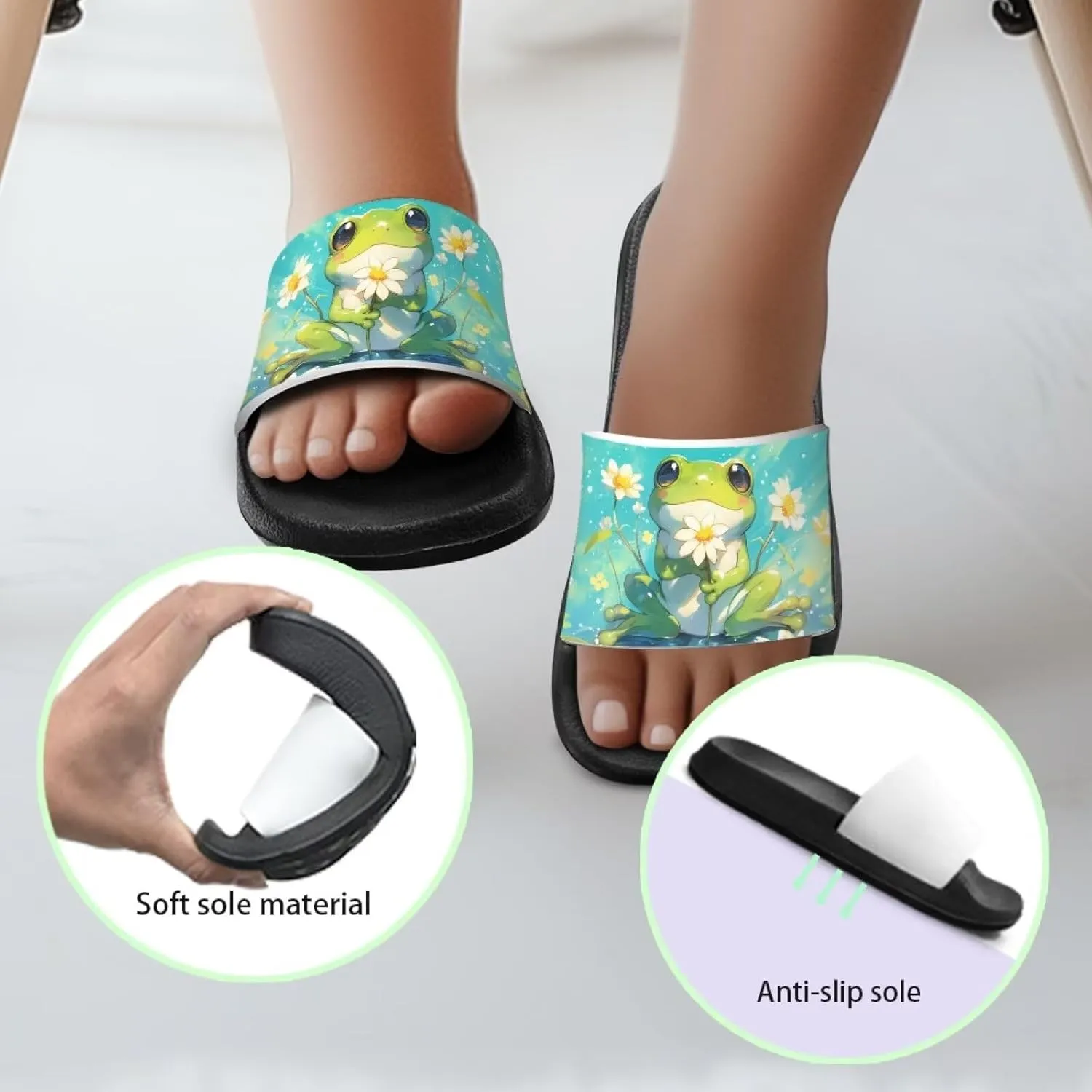 Boy & Girls Slide Sandals Kids Shower Shoes Non Slip Summer Slippers Beach Sandals