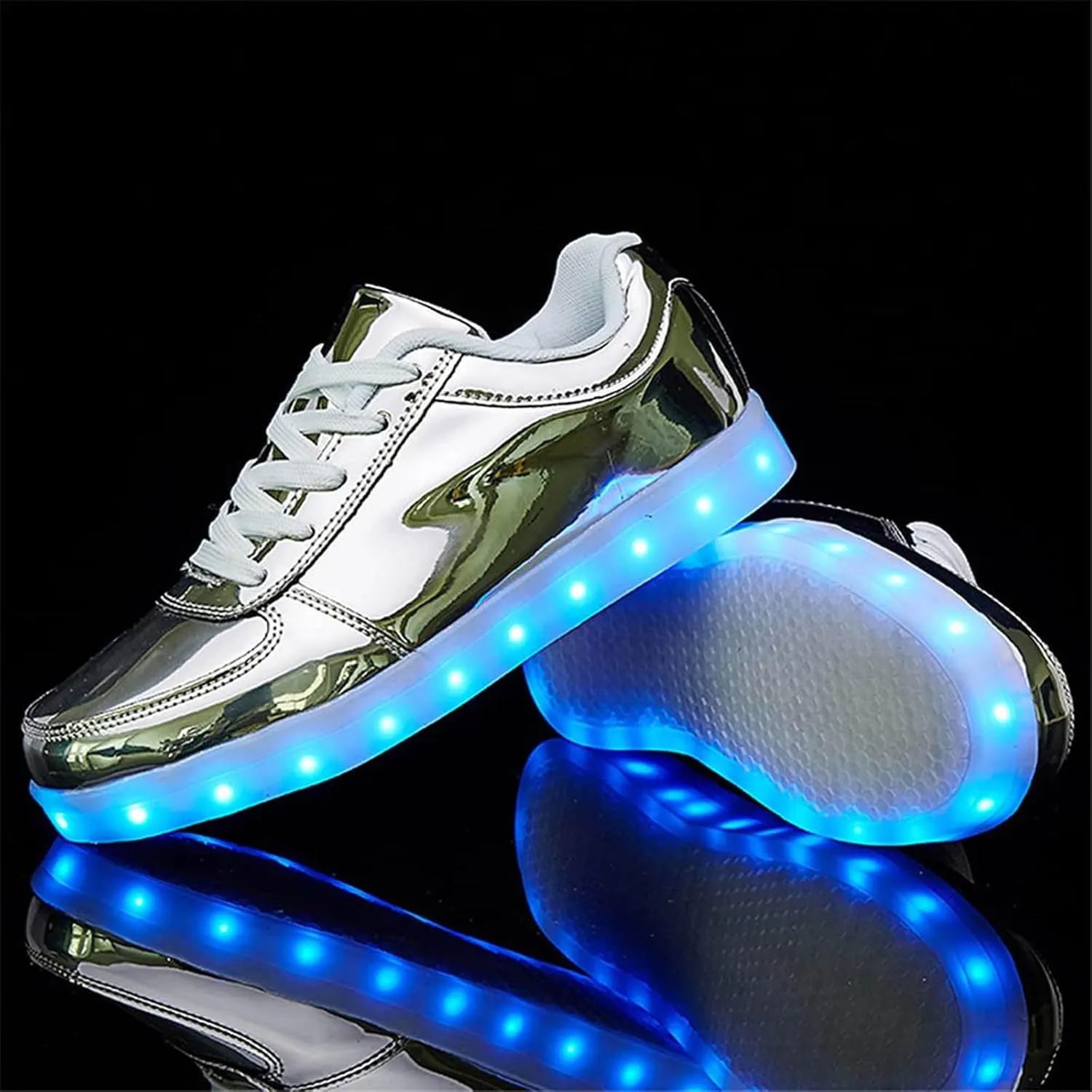 Breathable Dress Sneaker Student Shoes Thick Soled Sports Shoes Fashionable Light USB Rechargeable Skate Sports