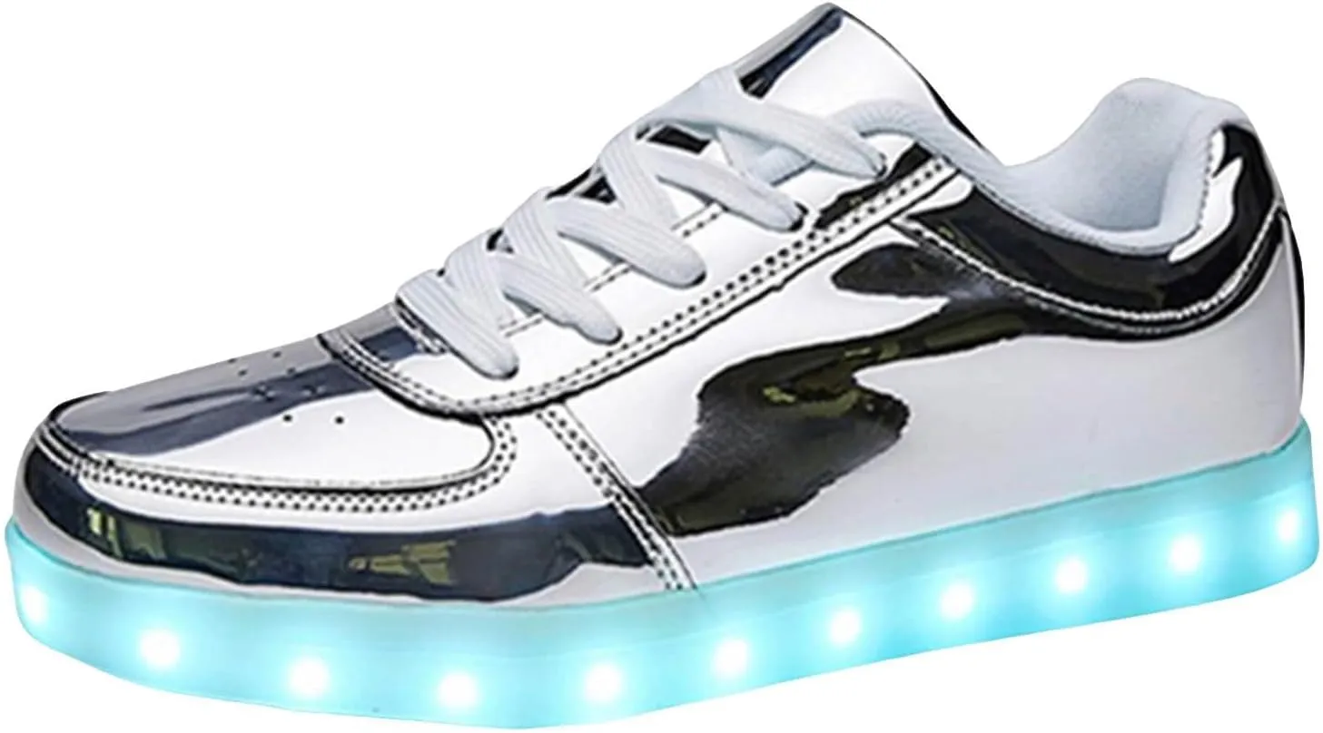 Breathable Dress Sneaker Student Shoes Thick Soled Sports Shoes Fashionable Light USB Rechargeable Skate Sports