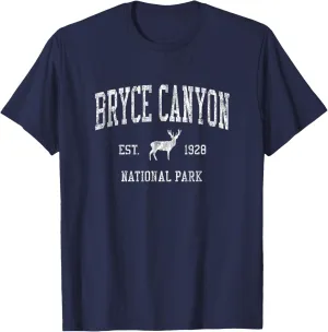 Bryce Canyon T-Shirt Vintage National Park Sports Design Tee T-Shirt