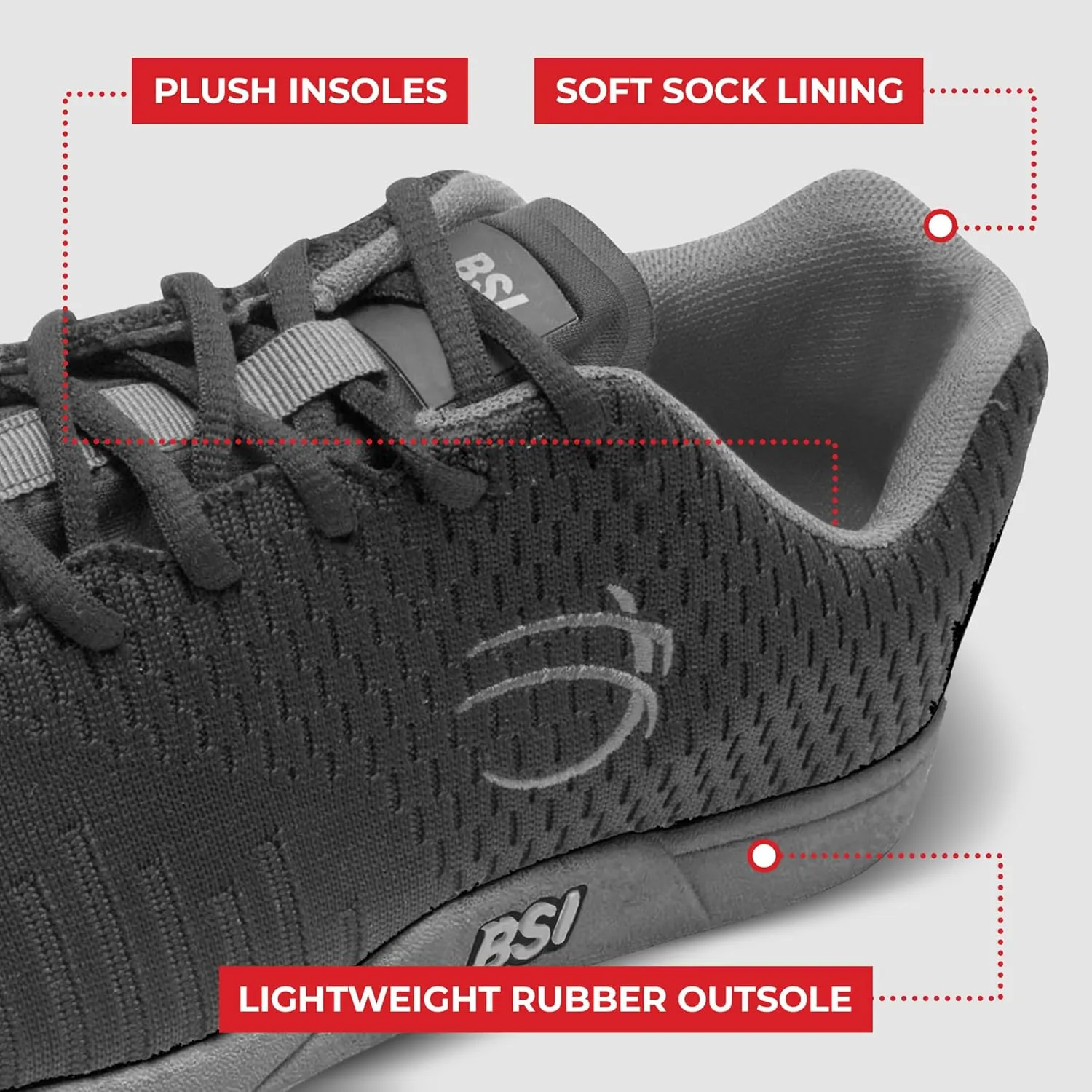 BSI Men’s Sport Glide Shoes - Lightweight Shoes with Cushioned Support for Men