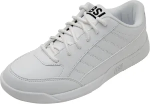 BSI Youth Boys Sport Bowling Shoe - Lightweight Leather Shoes with Cushioned Support, White/Black, Kids