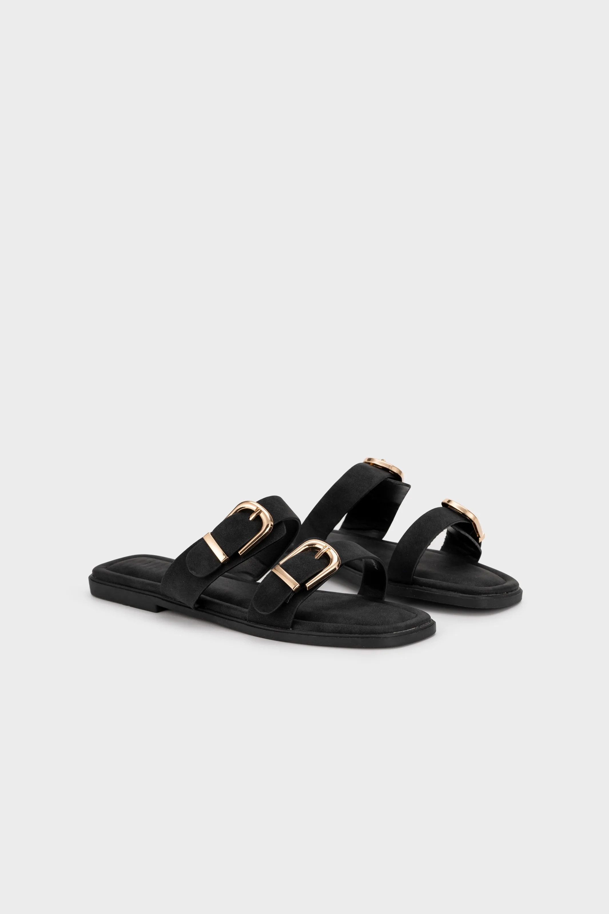BUCKLED DUO STRAP FLAT SLIDE