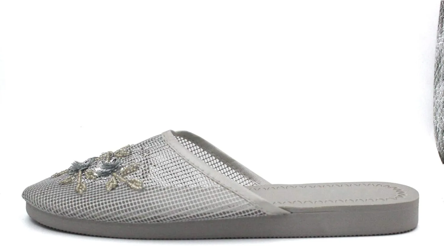 Cammie Women's Floral Beaded Mesh Chinese Slippers