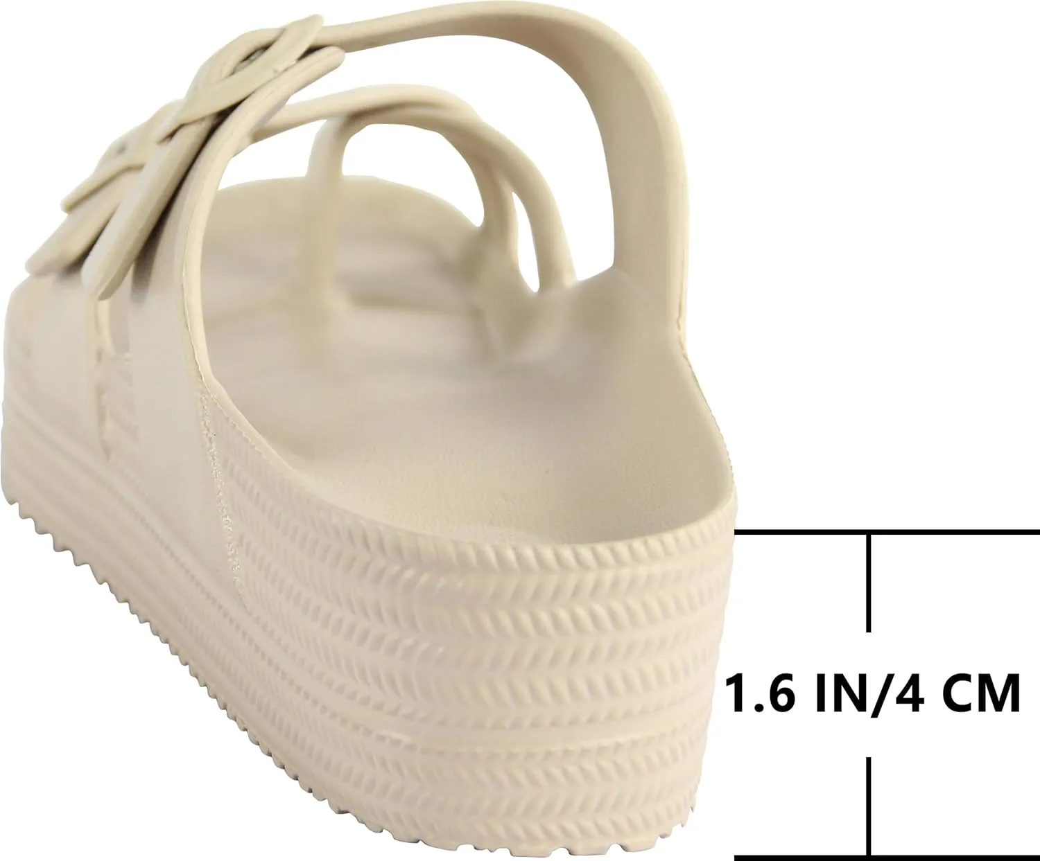 CAMVAVSR Womens Sandals with Arch Support - Comfortable Adjustable Buckles Beach Slides - Lightweight Summer Platform Sandal Chunky Cushioned