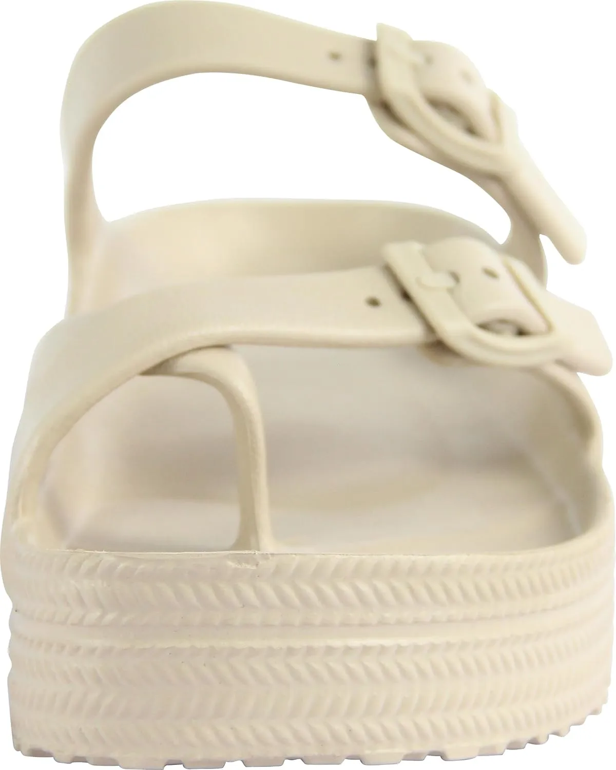 CAMVAVSR Womens Sandals with Arch Support - Comfortable Adjustable Buckles Beach Slides - Lightweight Summer Platform Sandal Chunky Cushioned