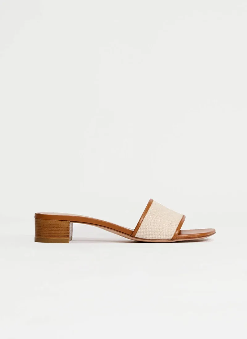Canvas Leather Slide