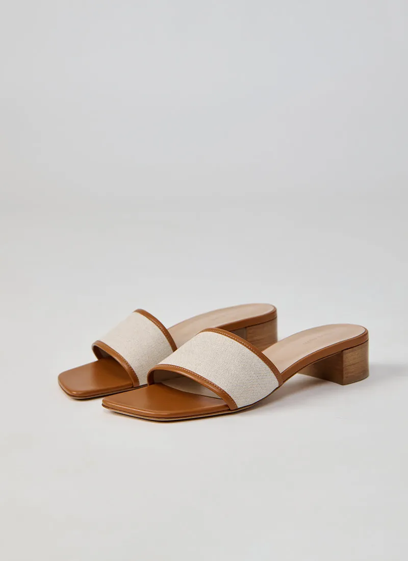 Canvas Leather Slide
