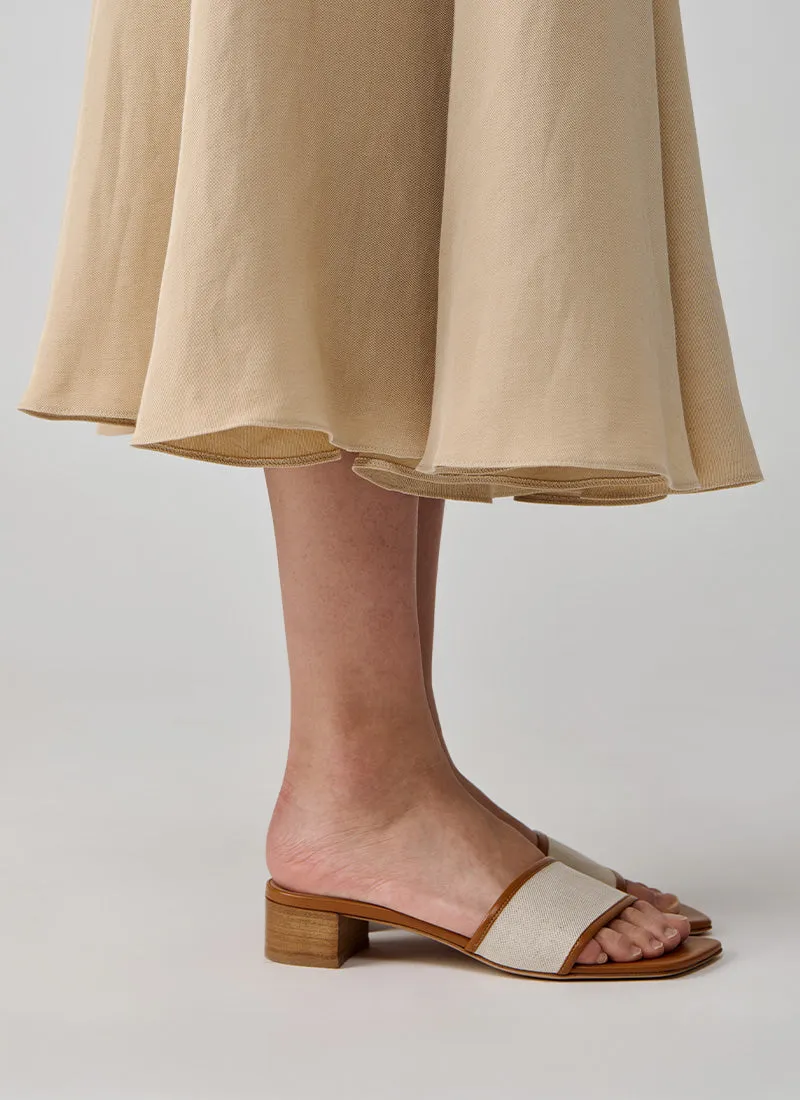 Canvas Leather Slide