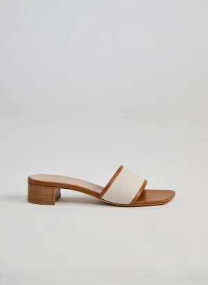 Canvas Leather Slide