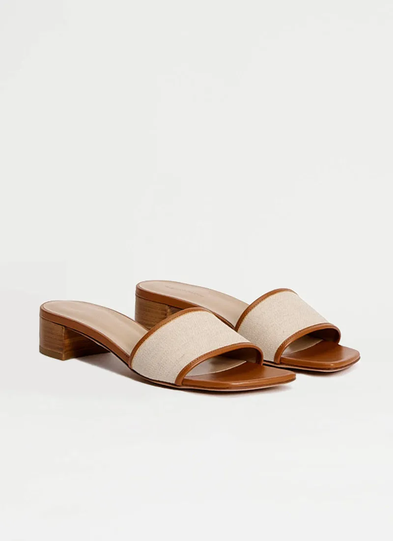 Canvas Leather Slide