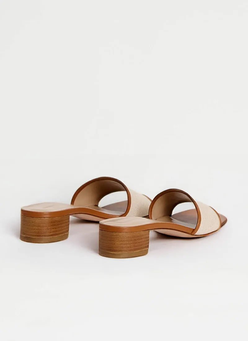 Canvas Leather Slide