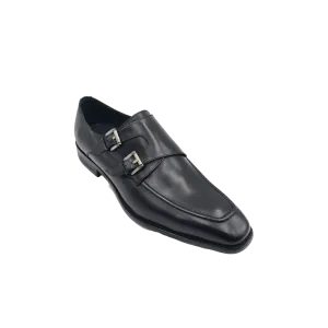 Carrucci Black Men's Double Monk straps Leather Shoe KS509-05