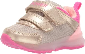 carter's Girl's Drew Metallic Light-Up Sneaker, Gold, 5 M US Toddler
