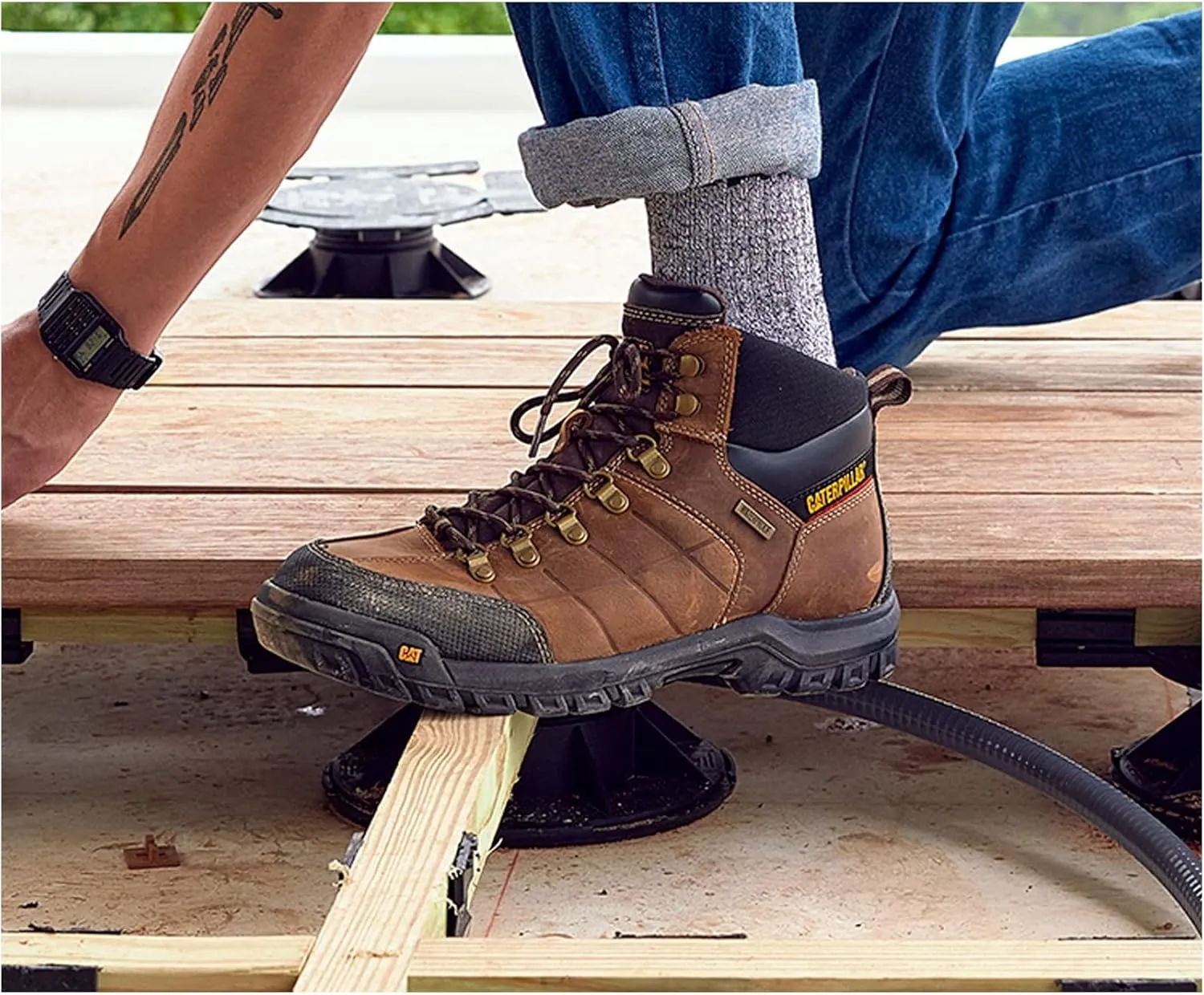 CAT Men's Threshold Waterproof Soft Toe Work Boot